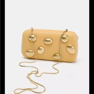 Zara Tan Crossbody Bag with Gold Accents
